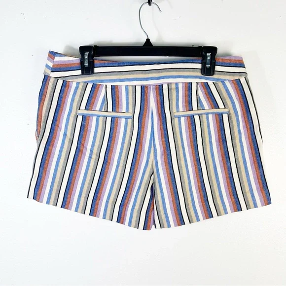 LOFT Women's Size 8 Striped Bermuda The Riviera Short Cotton / Linen - Picture 2 of 9